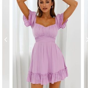 Gorgeous Selfie Leslie Dress Linka Off the shoulder Tie Back Dress Lilac Spring